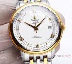 Swiss Replica Omega De Ville Quartz watch Men 39.5mm Two Tone White Dial